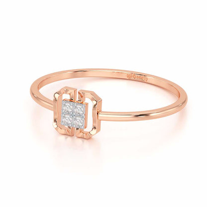 Featherlight Fancy Silver Ring - Rose Gold - Image 2