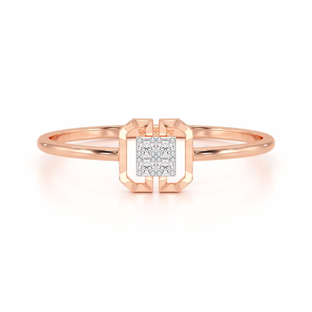 Featherlight Fancy Silver Ring - Rose Gold - Image 4