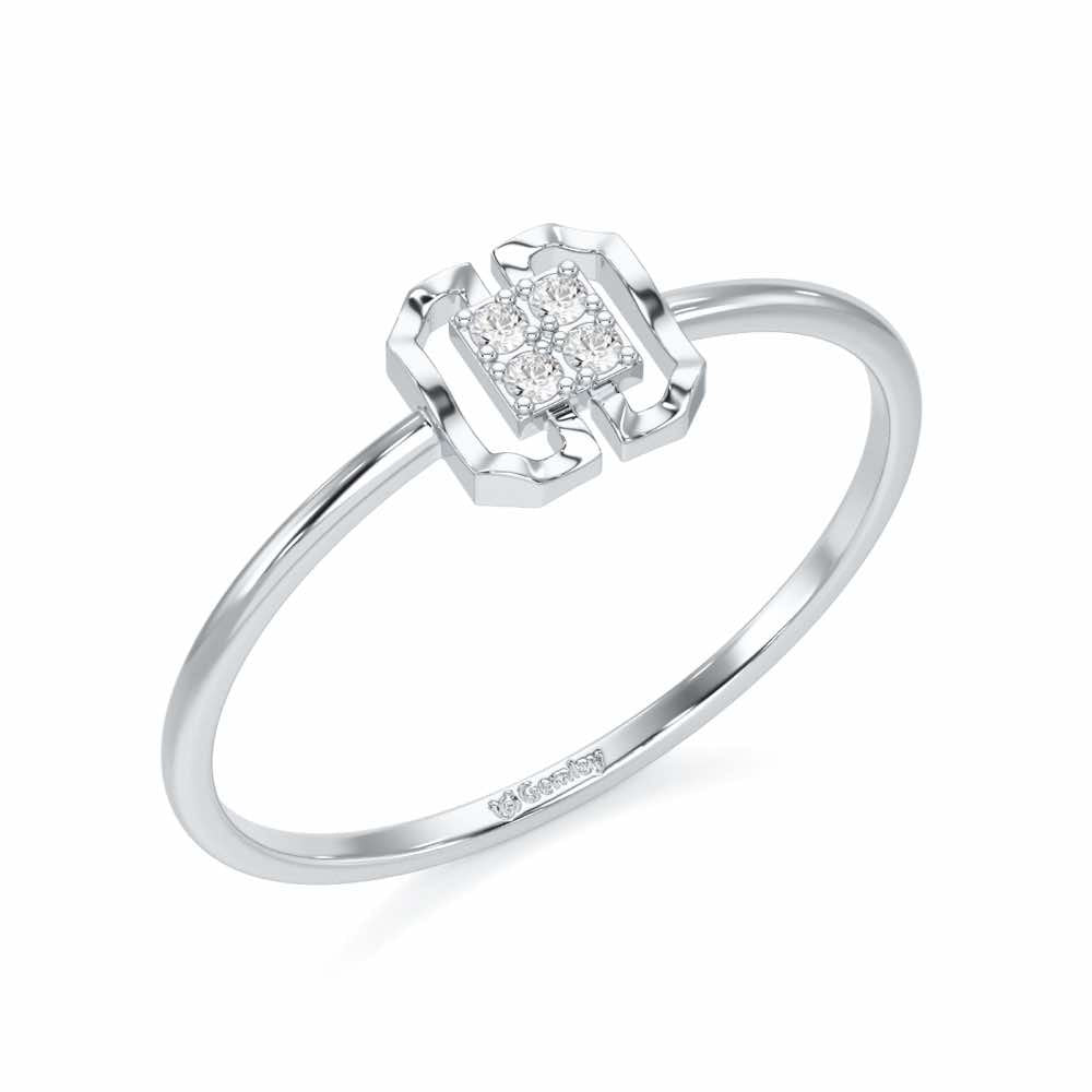 Featherlight Fancy Silver Ring - White Gold - Image 1