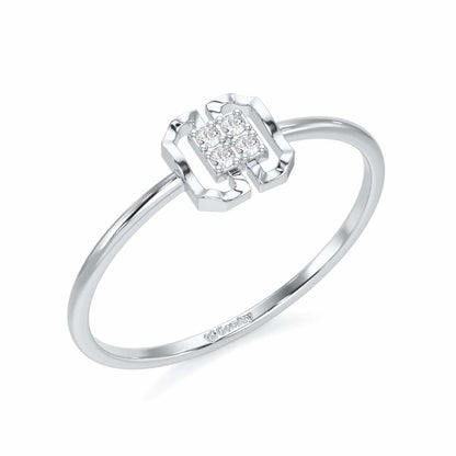 Featherlight Fancy Silver Ring - White Gold - Image 1