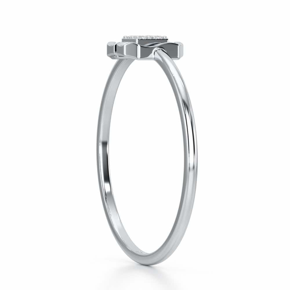 Featherlight Fancy Silver Ring - White Gold - Image 3