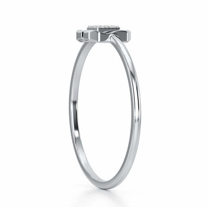 Featherlight Fancy Silver Ring - White Gold - Image 3
