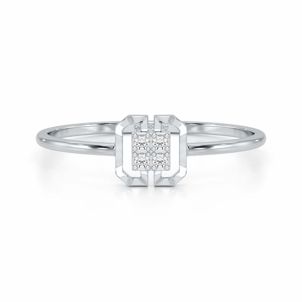 Featherlight Fancy Silver Ring - White Gold - Image 4