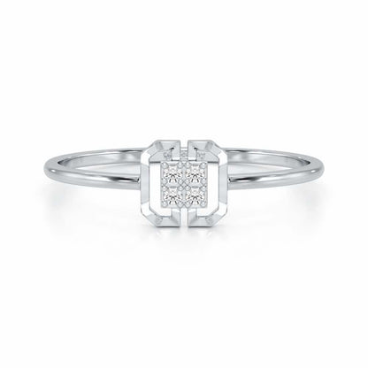 Featherlight Fancy Silver Ring - White Gold - Image 4