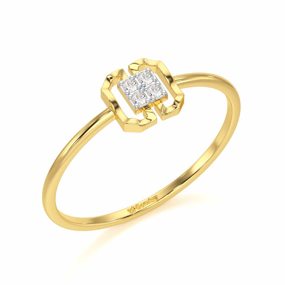 Featherlight Fancy Silver Ring - Yellow Gold - Image 1