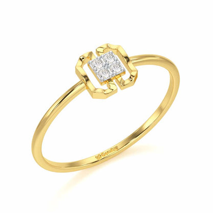 Featherlight Fancy Silver Ring - Yellow Gold - Image 1