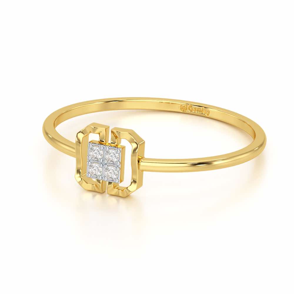 Featherlight Fancy Silver Ring - Yellow Gold - Image 2