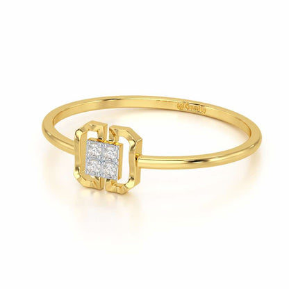 Featherlight Fancy Silver Ring - Yellow Gold - Image 2