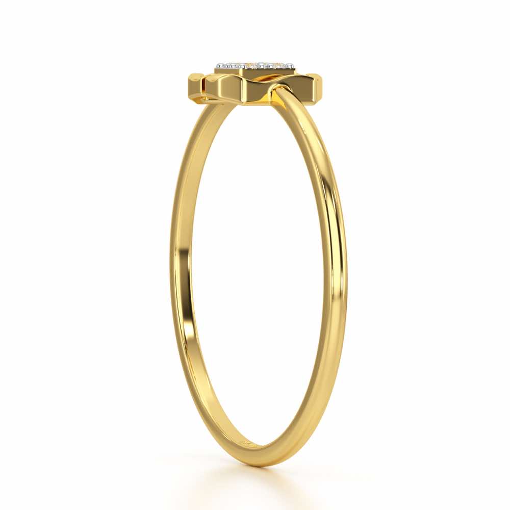 Featherlight Fancy Silver Ring - Yellow Gold - Image 3