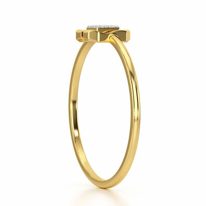 Featherlight Fancy Silver Ring - Yellow Gold - Image 3