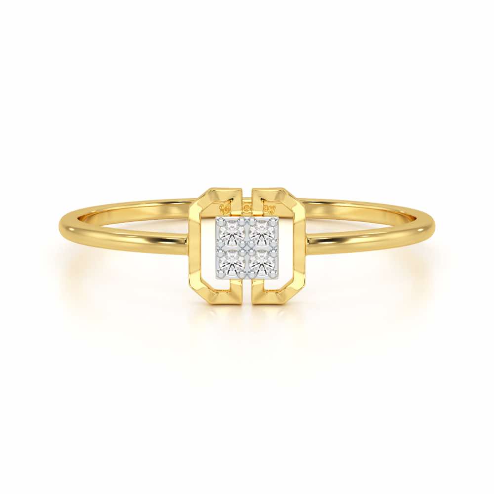 Featherlight Fancy Silver Ring - Yellow Gold - Image 4
