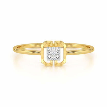 Featherlight Fancy Silver Ring - Yellow Gold - Image 4