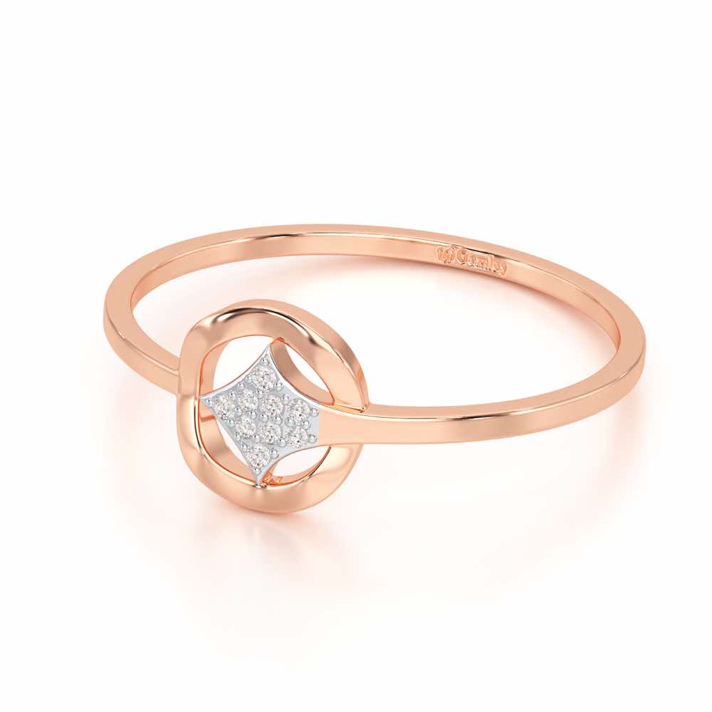 Featherlight Twinkle Silver Ring - Rose Gold - Image 2