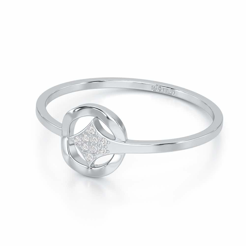 Featherlight Twinkle Silver Ring - White Gold - Image 2
