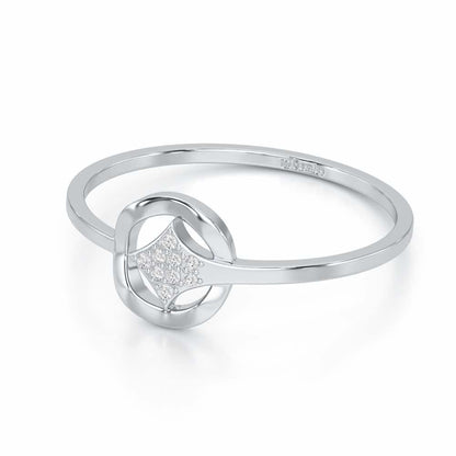 Featherlight Twinkle Silver Ring - White Gold - Image 2