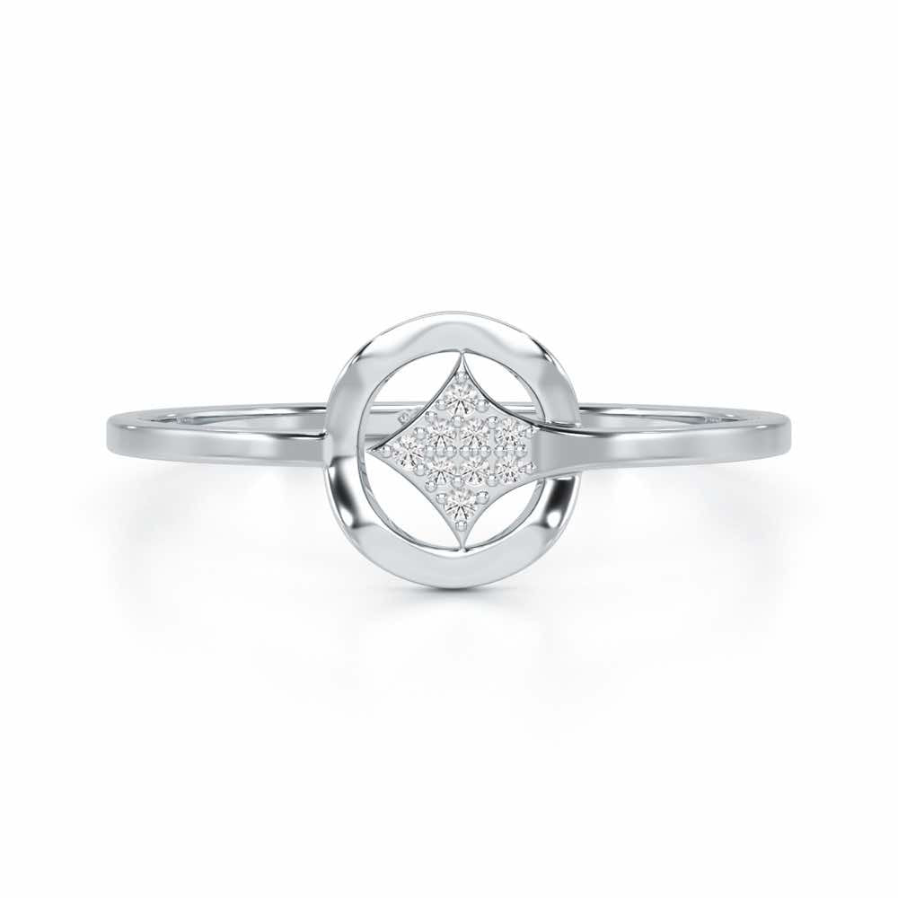 Featherlight Twinkle Silver Ring - White Gold - Image 4