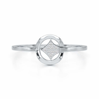 Featherlight Twinkle Silver Ring - White Gold - Image 4