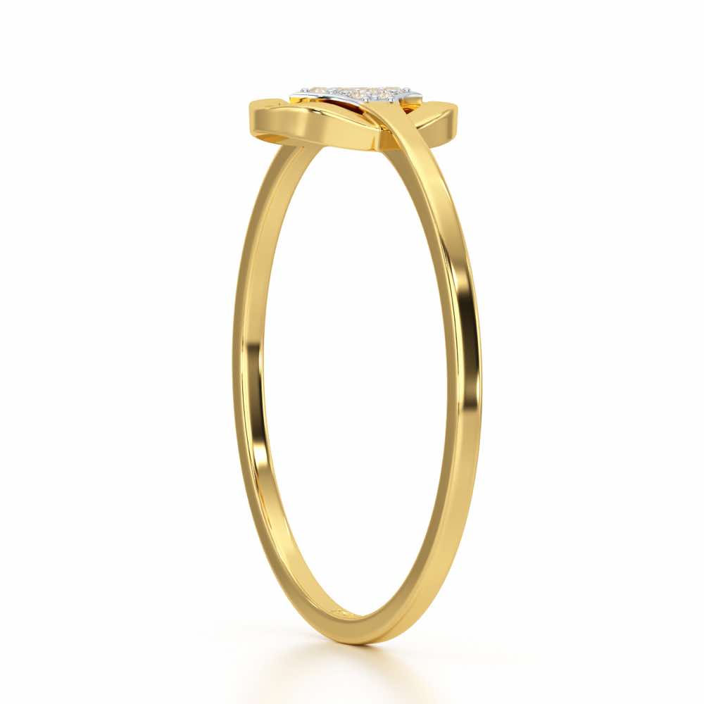 Featherlight Twinkle Silver Ring - Yellow Gold - Image 3