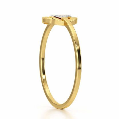 Featherlight Twinkle Silver Ring - Yellow Gold - Image 3