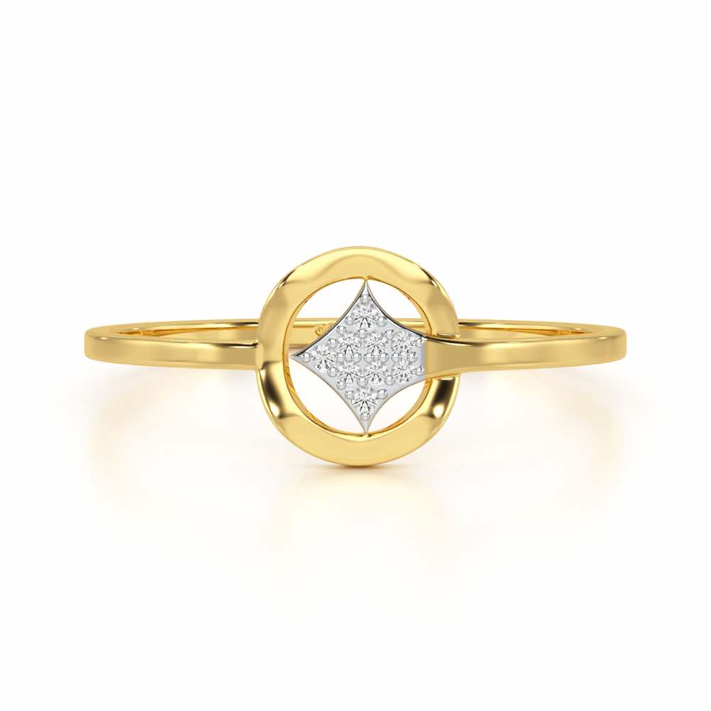 Featherlight Twinkle Silver Ring - Yellow Gold - Image 4