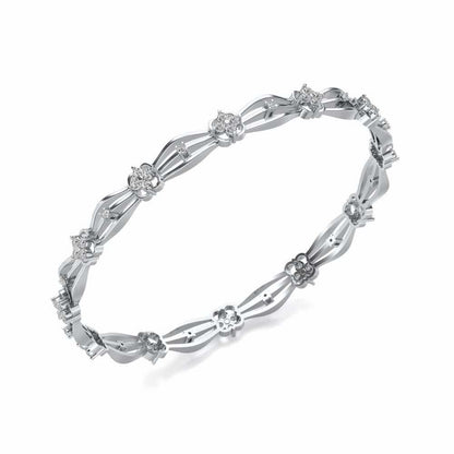 Felis Silver Bangles - White Gold - Image 1