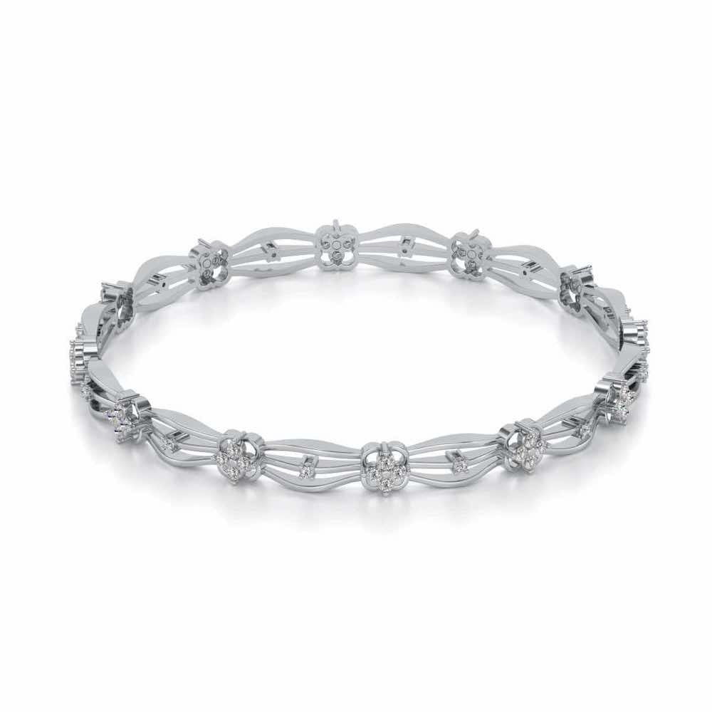 Felis Silver Bangles - White Gold - Image 2