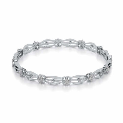 Felis Silver Bangles - White Gold - Image 2