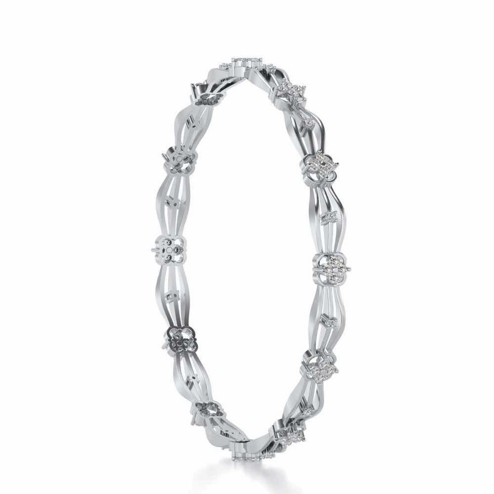 Felis Silver Bangles - White Gold - Image 3