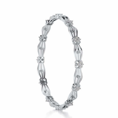 Felis Silver Bangles - White Gold - Image 3