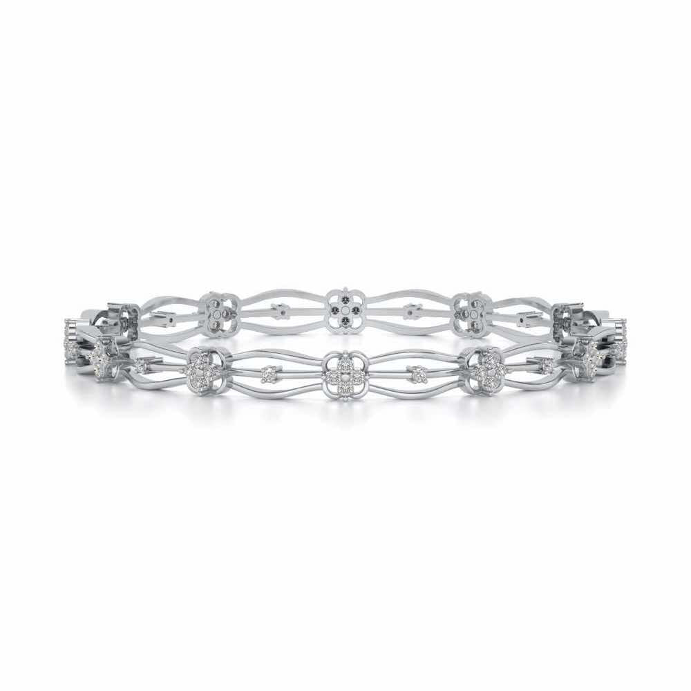 Felis Silver Bangles - White Gold - Image 4