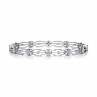 Felis Silver Bangles - White Gold - Image 4