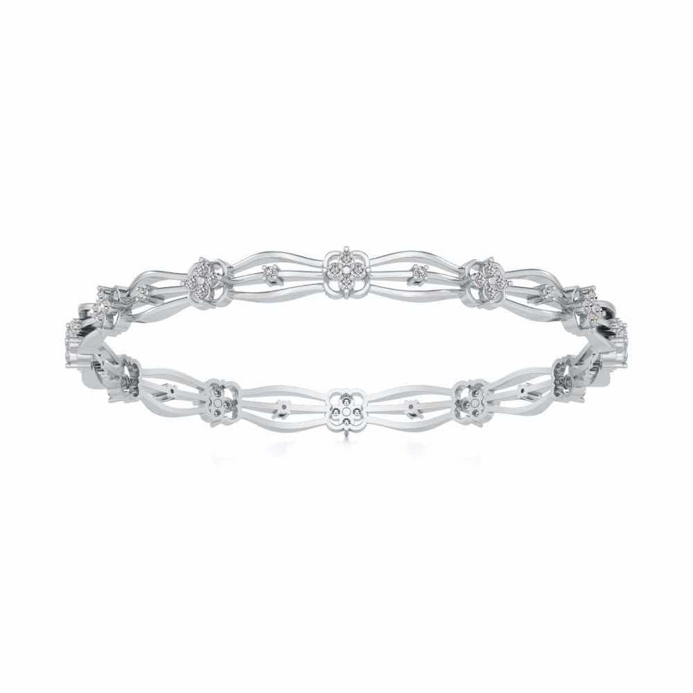 Felis Silver Bangles - White Gold - Image 5