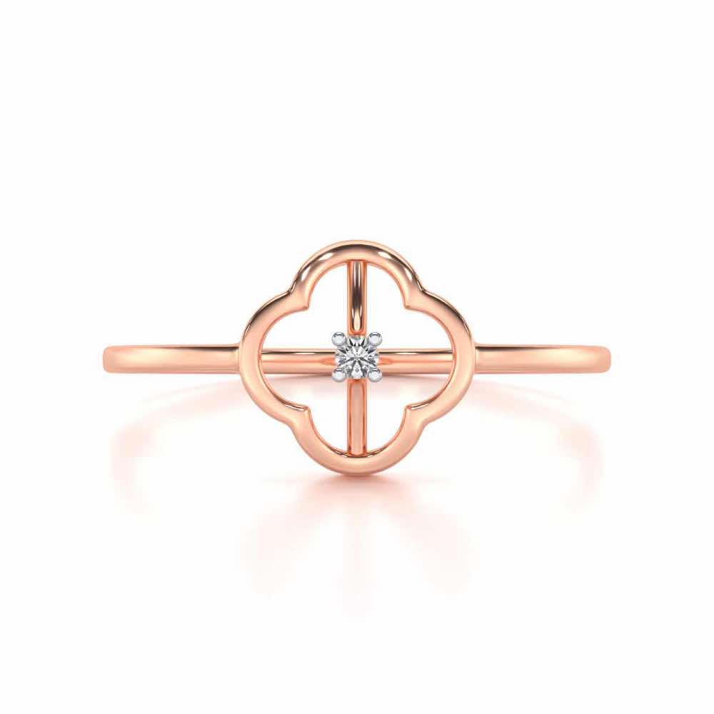 Fenced Flora Silver Ring - Rose Gold - Image 4