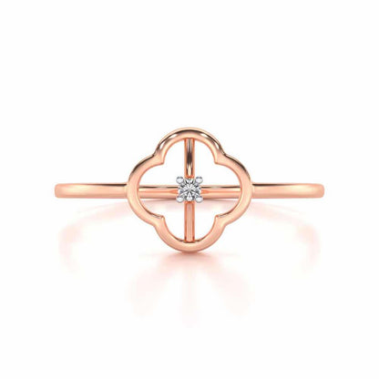 Fenced Flora Silver Ring - Rose Gold - Image 4