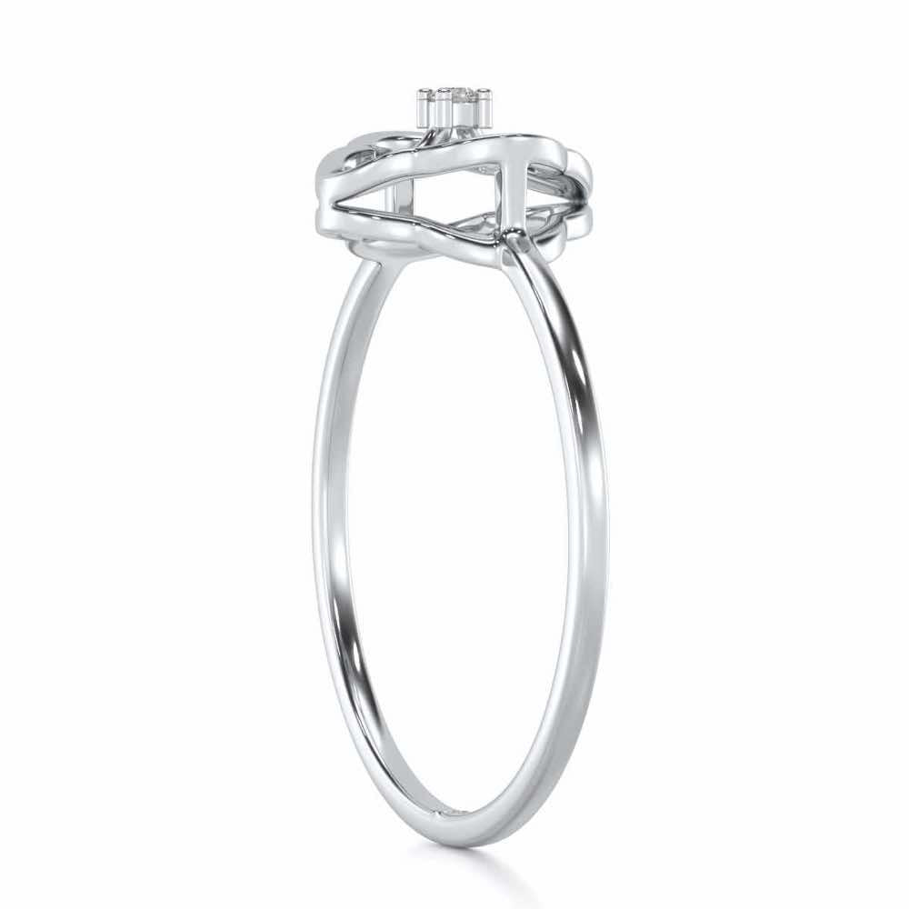 Fenced Flora Silver Ring - White Gold - Image 3
