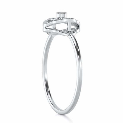 Fenced Flora Silver Ring - White Gold - Image 3