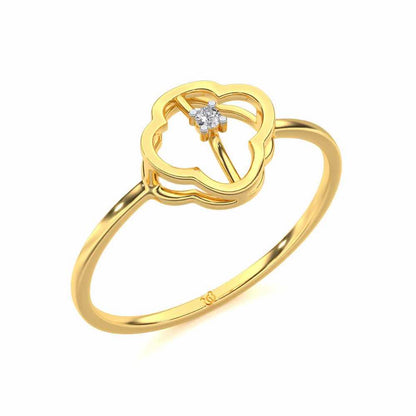 Fenced Flora Silver Ring - Yellow Gold - Image 1