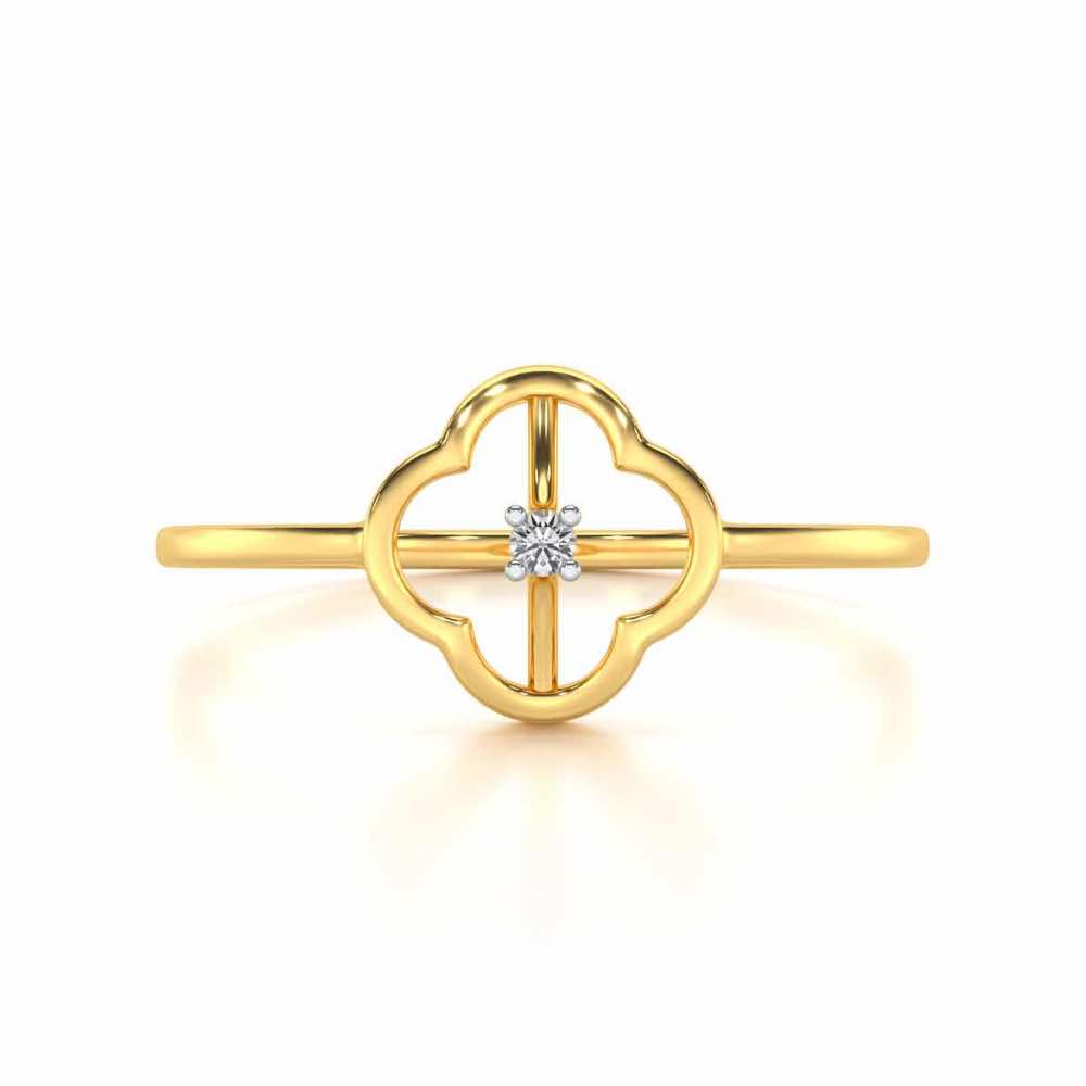 Fenced Flora Silver Ring - Yellow Gold - Image 4