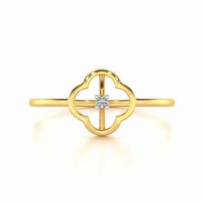 Fenced Flora Silver Ring - Yellow Gold - Image 4
