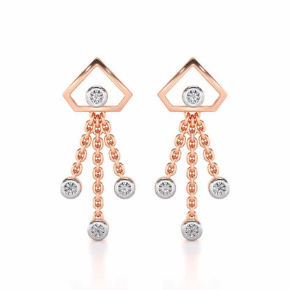 Fi-Cut Silver Earrings - Rose Gold - Image 1