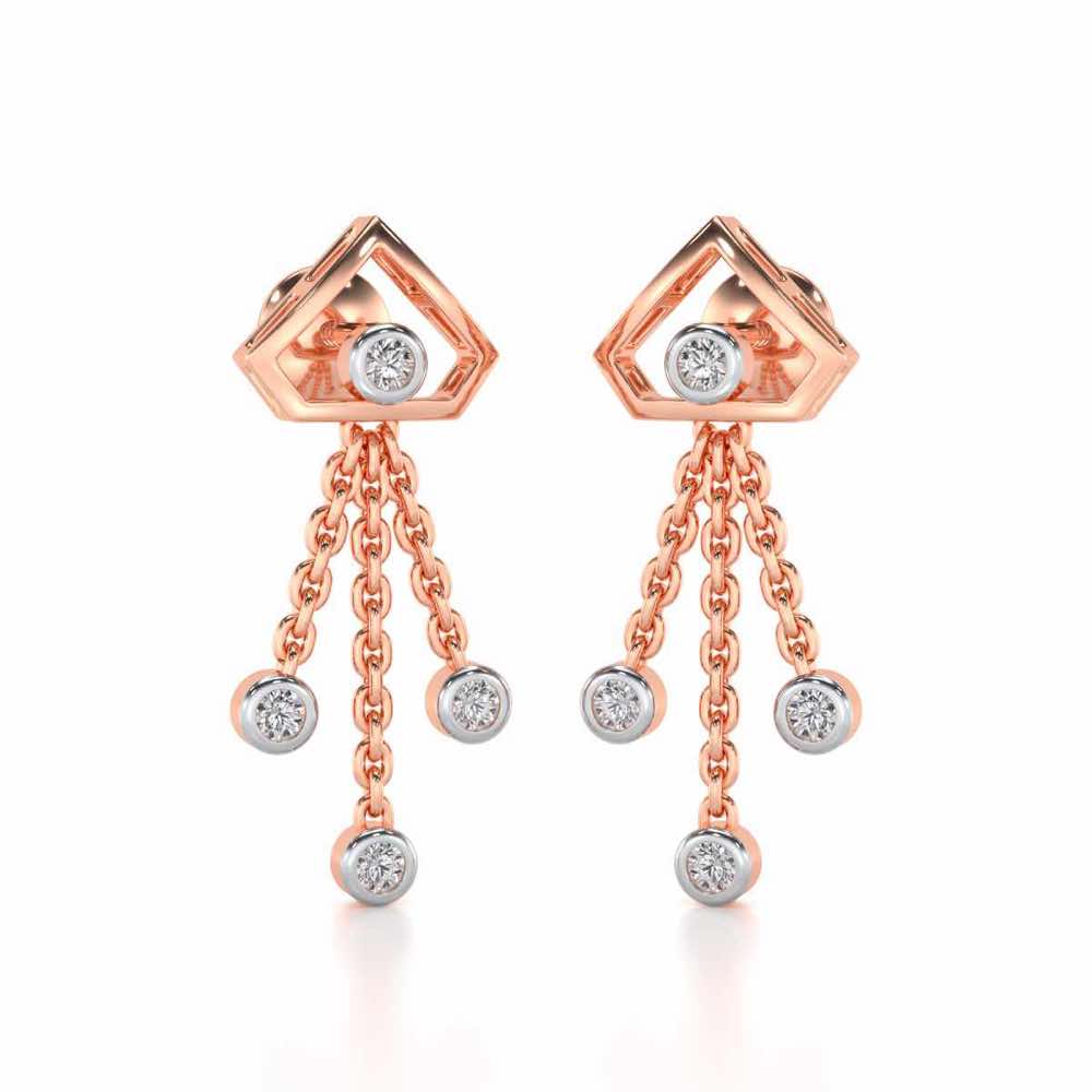 Fi-Cut Silver Earrings - Rose Gold - Image 2