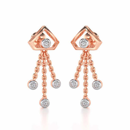 Fi-Cut Silver Earrings - Rose Gold - Image 2