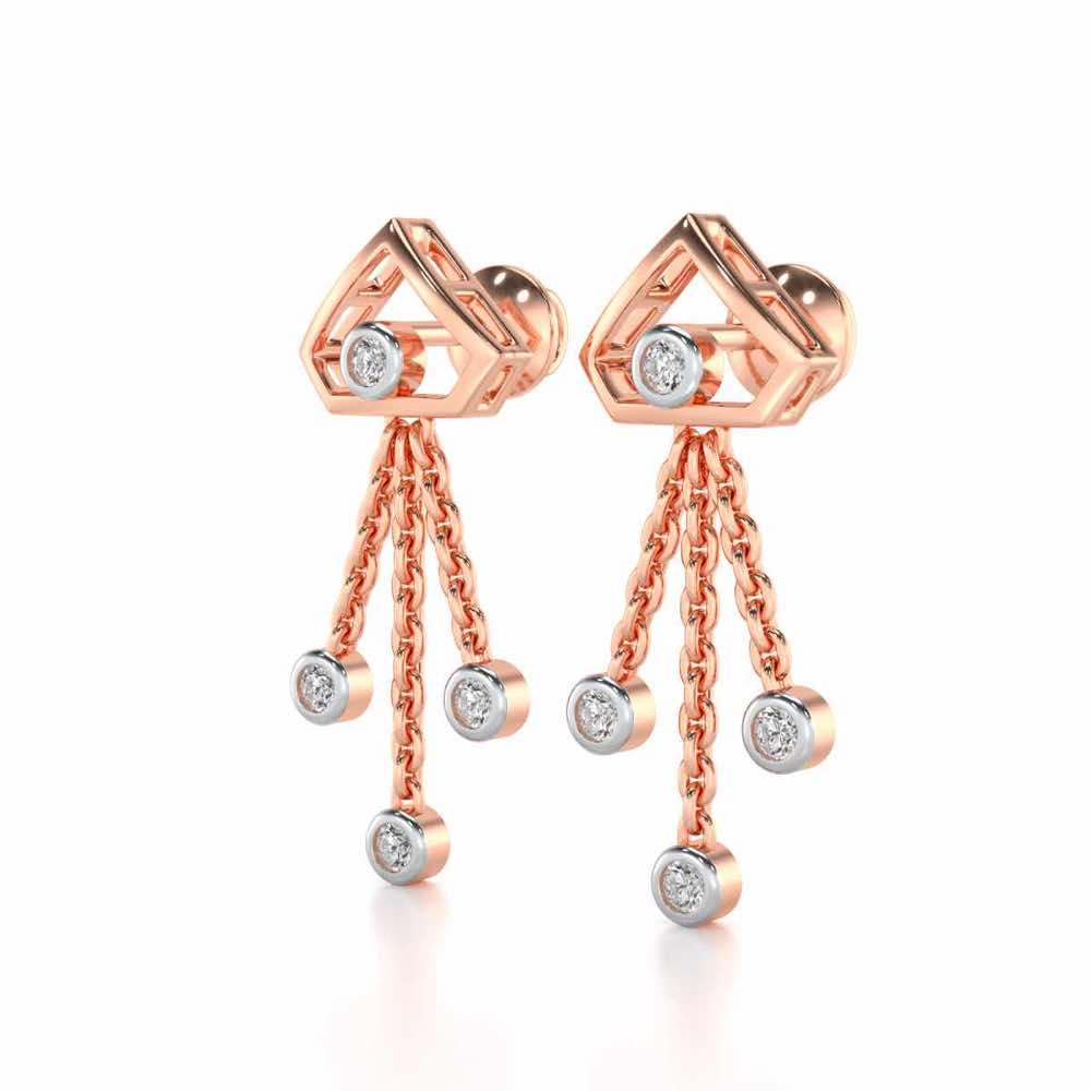 Fi-Cut Silver Earrings - Rose Gold - Image 3