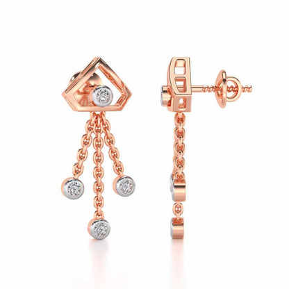 Fi-Cut Silver Earrings - Rose Gold - Image 4