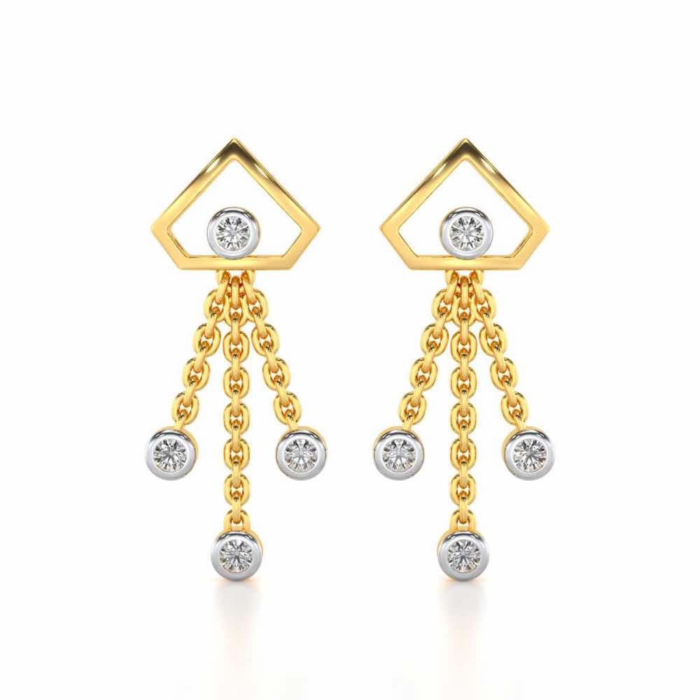 Fi-Cut Silver Earrings - Yellow Gold - Image 1