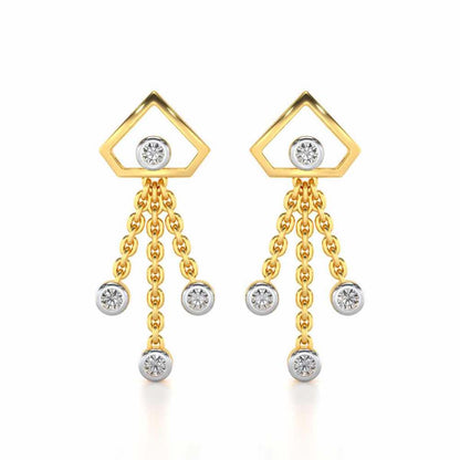 Fi-Cut Silver Earrings - Yellow Gold - Image 1
