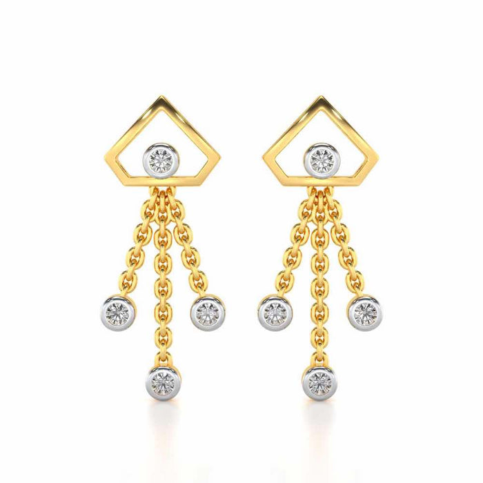 Fi-Cut Silver Earrings - Yellow Gold - Image 1