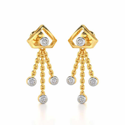 Fi-Cut Silver Earrings - Yellow Gold - Image 2