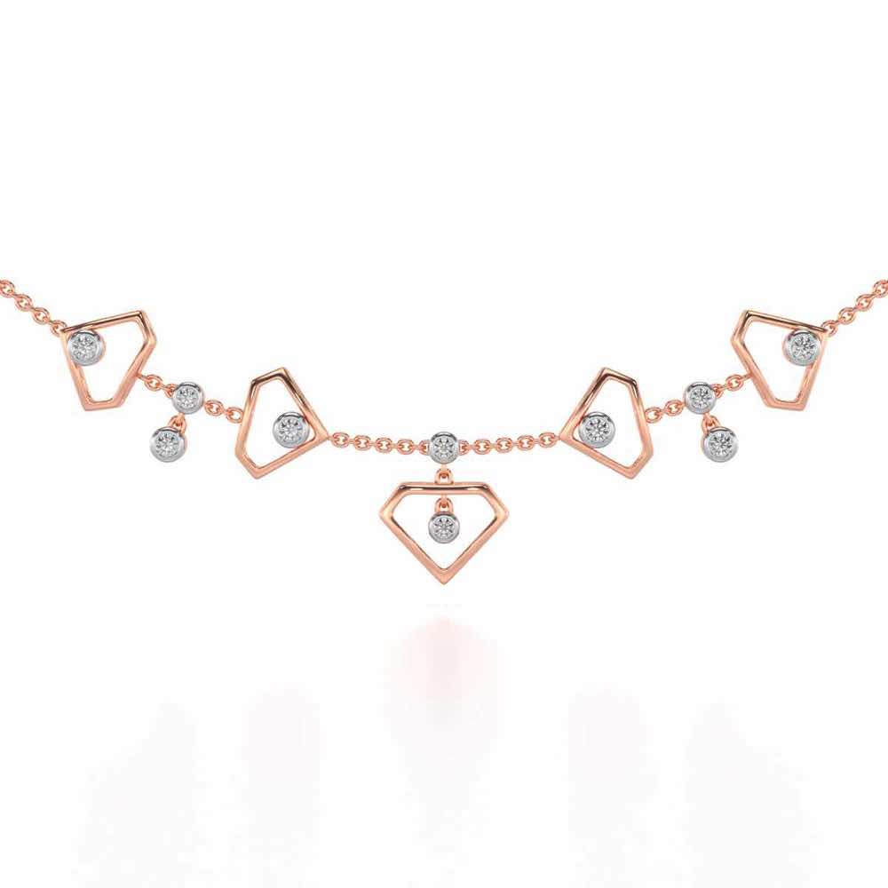 Fi-Cut Silver Necklace - Rose Gold - Image 1