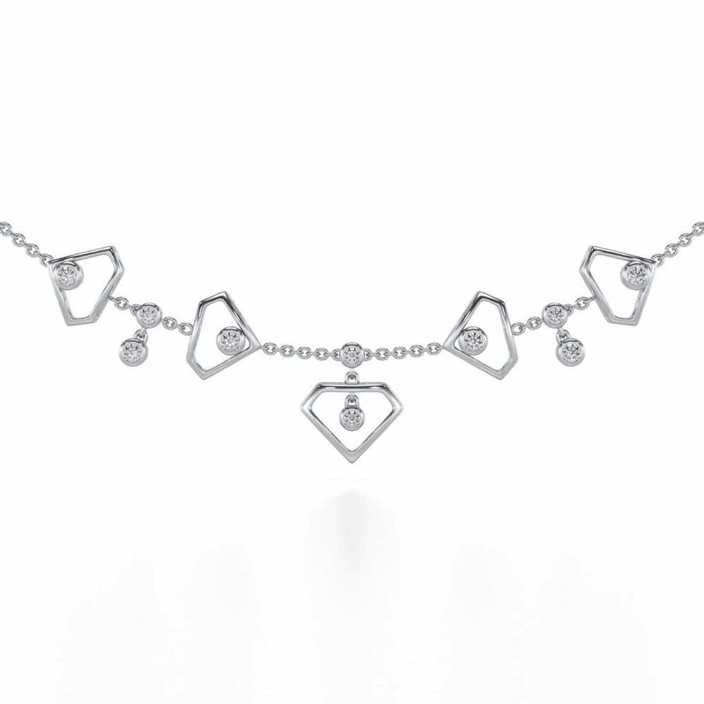 Fi-Cut Silver Necklace - White Gold - Image 1